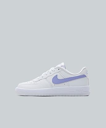 Nike Infant Air Force 1 Lace Trainer in White / Light Thistle / White