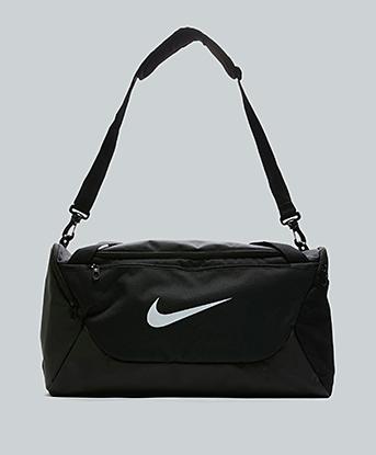 Nike Brasilia Small Duffle Bag in Black / Black / White