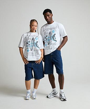 Epic Kid Logo Baggy Denim Short in Indigo