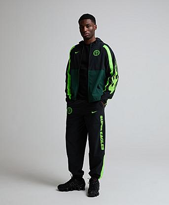 Nike Nigeria Energy Dri-FIT Woven Football Jacket in Black / Pro Green