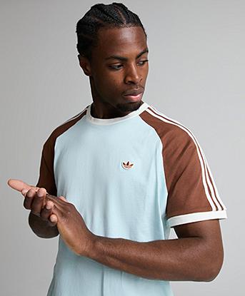 adidas Originals Cali T-Shirt in Halo Mint / Brown