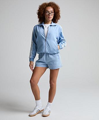 adidas Originals Womens Summer Glow Denim Short in Light Denim