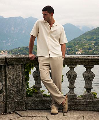 Celebre Linen Resort Pant in Whispered Taupe