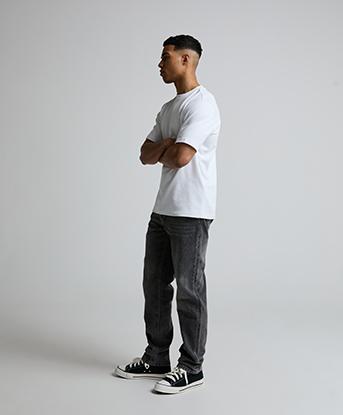Alessandro Zavetti Seluci Straight Fit Denim Jean  in Dark Washed Grey