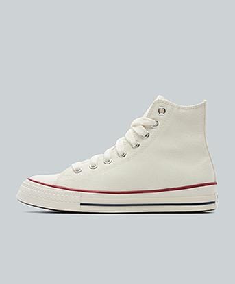 Converse Chuck Taylor Throwback Hi Trainer in Vintage White / Navy / Red / Black