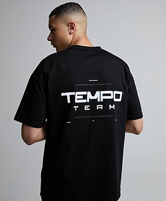Monterrain Tempo Team T-Shirt in Black / Optic White