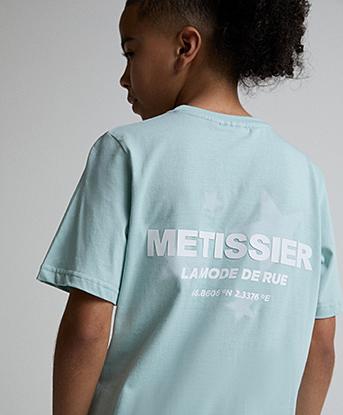 Metissier Junior Clique Regular Fit T-Shirt in Porcelain Sky