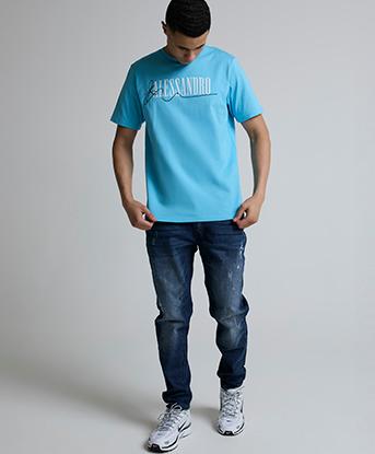 Alessandro Zavetti Pometi T-Shirt in Azure Hollow