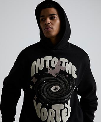 Epic Kid Vortex Overhead Hoodie in Black / Black