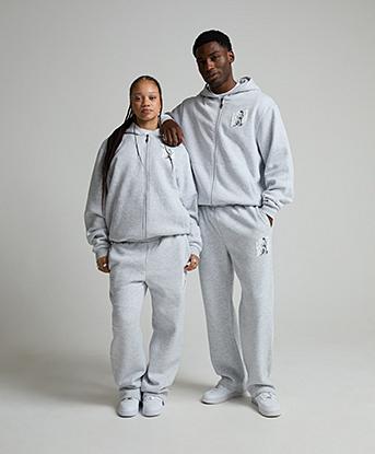 Epic Kid Logo Zip Through Hoodie in Grey Marl