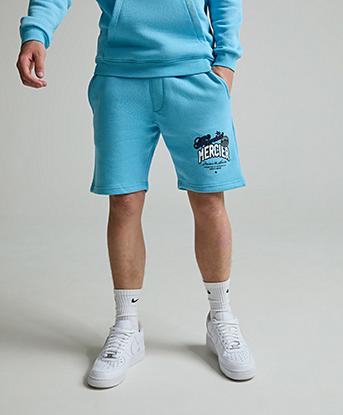 Mercier Junior Guerrilla Short in Baltic Sea / Bright White