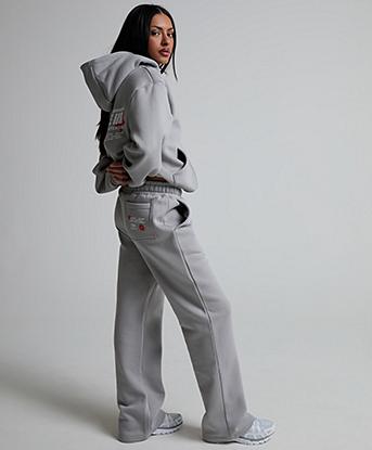 Dripmade Womens Potential Open Hem Jogger in Slate Mist