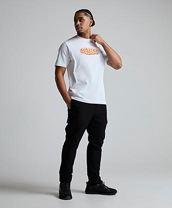 MARAI Warp Bubble Logo T-Shirt in White / Orange