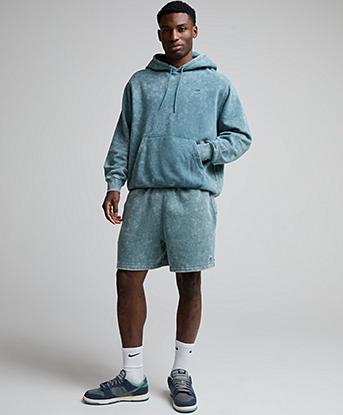Nike Club Washed Overhead Hoodie in Mineral Slate