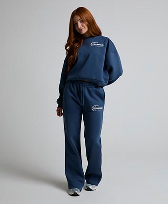 Forena Womens Regal Daze Straight Leg Jogger in Indigo Dusk / Cloud Beige