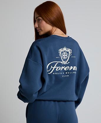 Forena Womens Regal Daze Sweatshirt in Indigo Dusk / Cloud Beige