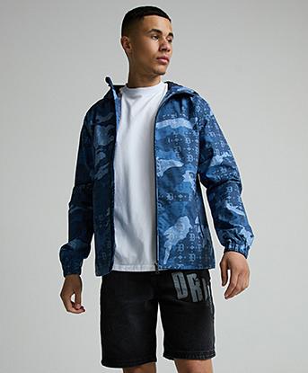 Dripmade Cypher AOP Windreaker in Blue Mix