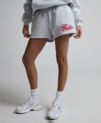Forena Womens Beauty Queen Fleece Short in Ice Grey Marl