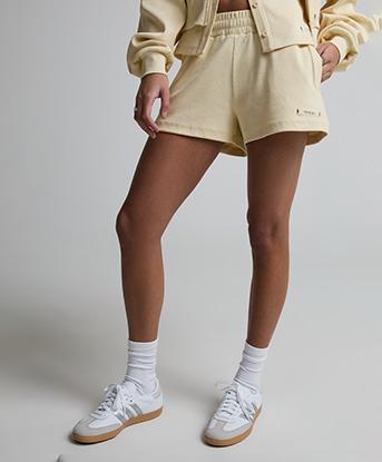 Forena Womens Chelsea Ribbed Short in Vanilla Haze