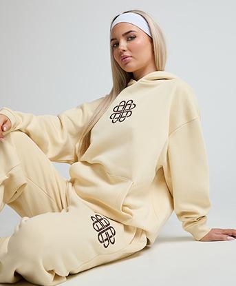 Forena Womens Too Iconic Overhead Hoodie in Vanilla Haze / Twilight