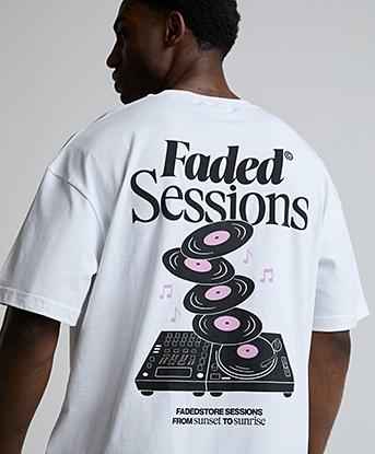 Faded Store Turntable Sessions T-Shirt in White