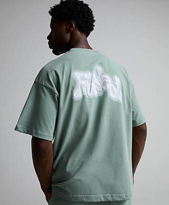 Faded Store Liquid Puff Air Brush T-Shirt in Washed Green