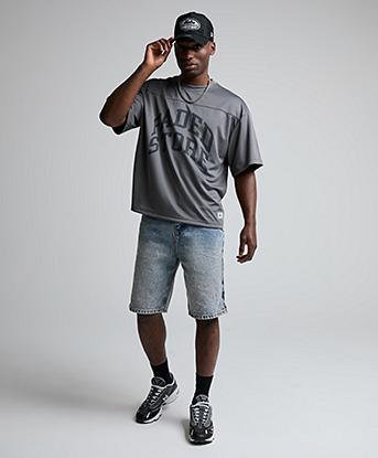 Faded Store Mesh Jersey in Grey