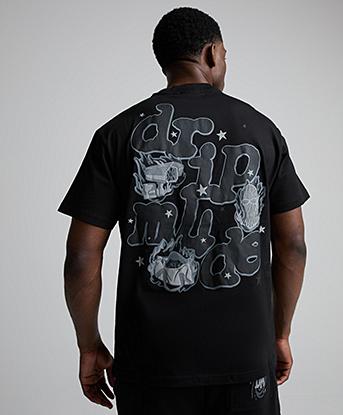 Dripmade Detect T-Shirt in Black / Black