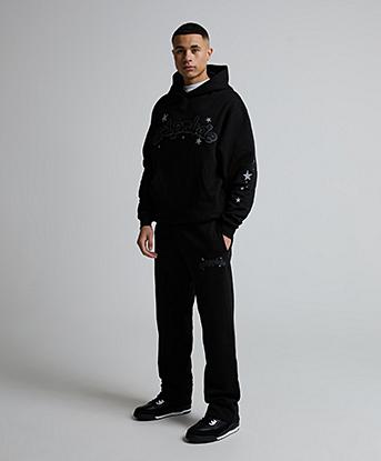 Dripmade Detect Open Hem Jogger in Black / Black
