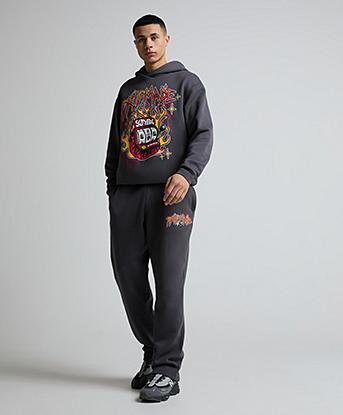 Dripmade Trapcade Open Hem Jogger in Urban Charcoal