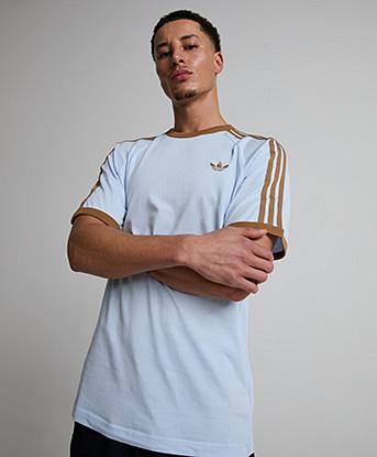 adidas Originals 3S Cali T-Shirt in Crystal Sky