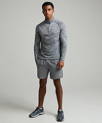 Trailberg Arc Seamless 2.0 Quarter Zip T-Shirt in Nightfall Grey / Graphite Grey / Lunar Grey