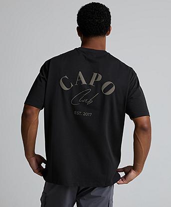 CAPO Beach Club T-Shirt in Charcoal / Light Olive