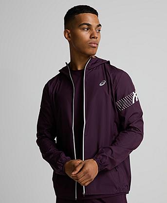 Asics Icon Jacket in Dark Aubergine