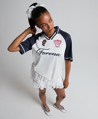 Forena Womens Squad Goals Jersey  in Snow Pearl / Indigo Dusk