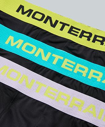 Monterrain 3 Pack Longline Boxer Short in Black / Volt / Fly Blue / Muted Lavender
