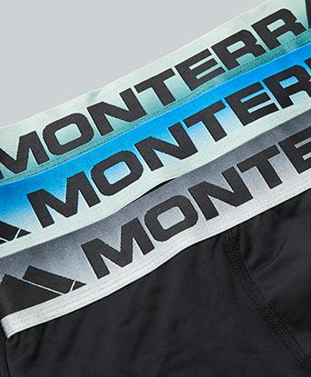 Monterrain 3 Pack Ombre Performance Boxer in Black / Stream Green / Regal Blue / Salted Fog