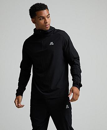 Montirex Dynamic Run Quarter Zip Hoodie in Black