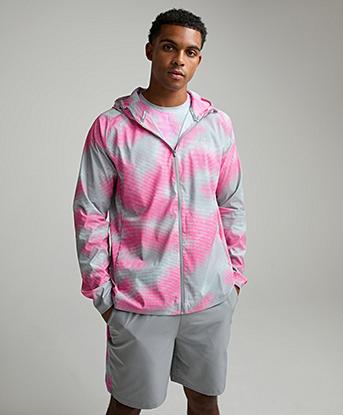 Montirex Haze Windbreaker in Platinum Grey / Water Spring / Neon Pink