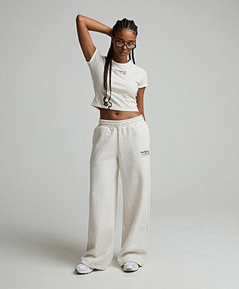 New Balance Womens Trackside Fleece Pant in Linen Heather