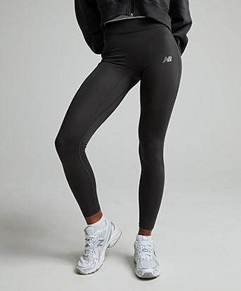 New Balance Womens Essential 25 Inch High Rise Legging in Black Cement