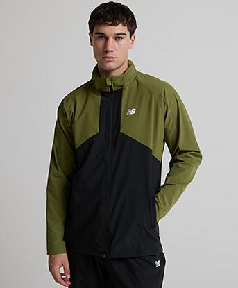 New Balance Ultility Stretch Woven Jacket in Sport Green