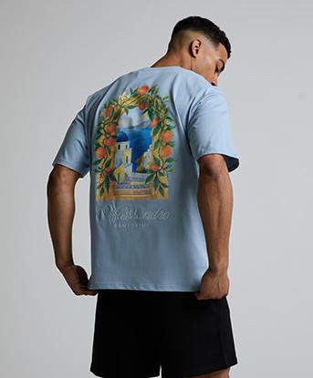 Alessandro Zavetti Alba T Shirt in Stormcloud Blue