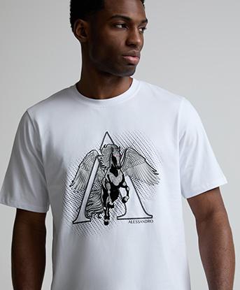 Alessandro Zavetti Candela T-Shirt in White / Cloud Mirage