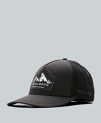 Trailberg Crestor Trucker Cap in Black / Gray Whale