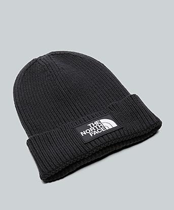 The North Face Kids Box Logo Cuffed Beanie in TNF Black