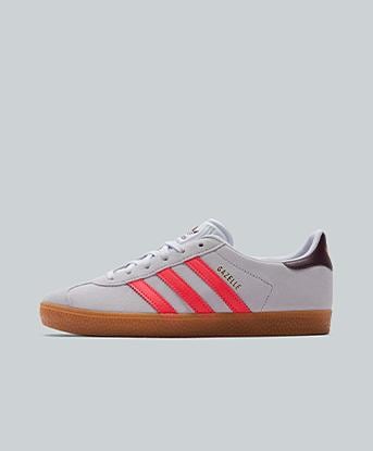 adidas Originals Junior Gazelle Trainer in Frozen Purple / Solar Turbo / Maroon