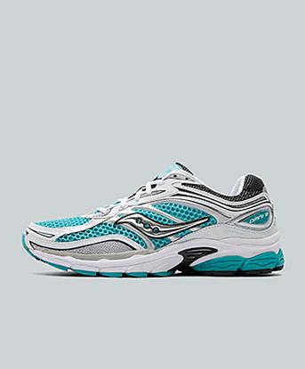 Saucony ProGrid Omni 9 Trainer  in White / Tranquil Blue / White