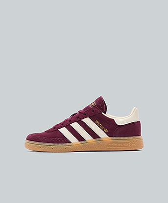 adidas Originals Infant Handball Spezial Trainer in Maroon / Cream White / Gold Metallic