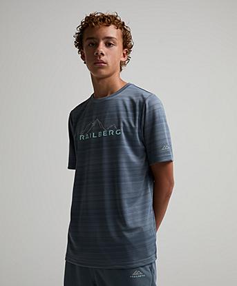 Trailberg Junior Ignite T-Shirt in Ash Grey / Lunar Grey / Aqua